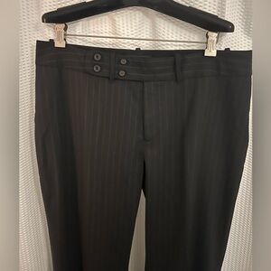 Banana Republic Black Pinstripe Jackson Fit Stretch Pants in Size 14 Long (14L)